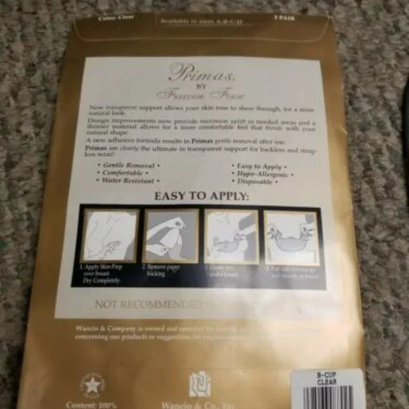 (2) B cup  Prima's clear traditional disposable adhesive bras (6 pair) USA - Picture 2 of 10